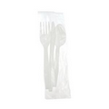 Plastic Fork Knife Spoon Combo - White